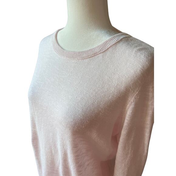 Eileen Fisher Pastel Pink Organic Linen Crew Neck Top Women's Size S Sustainable - Picture 4 of 10